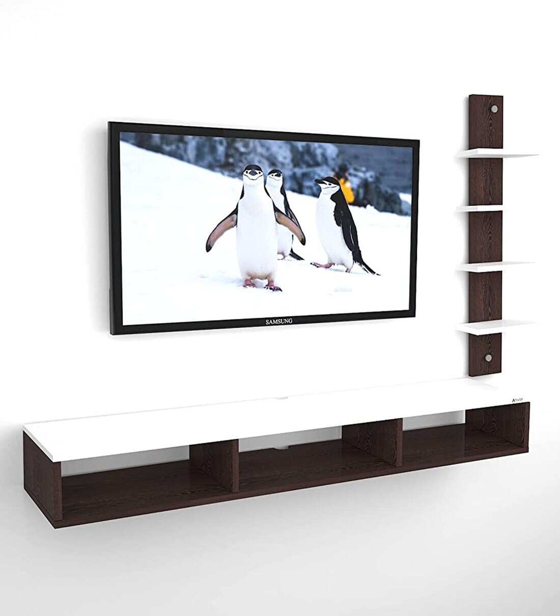 Buy Jadis Wall Mount TV Shelf For TV Upto 55\ in Wenge White Finish by Anikaa Online TV