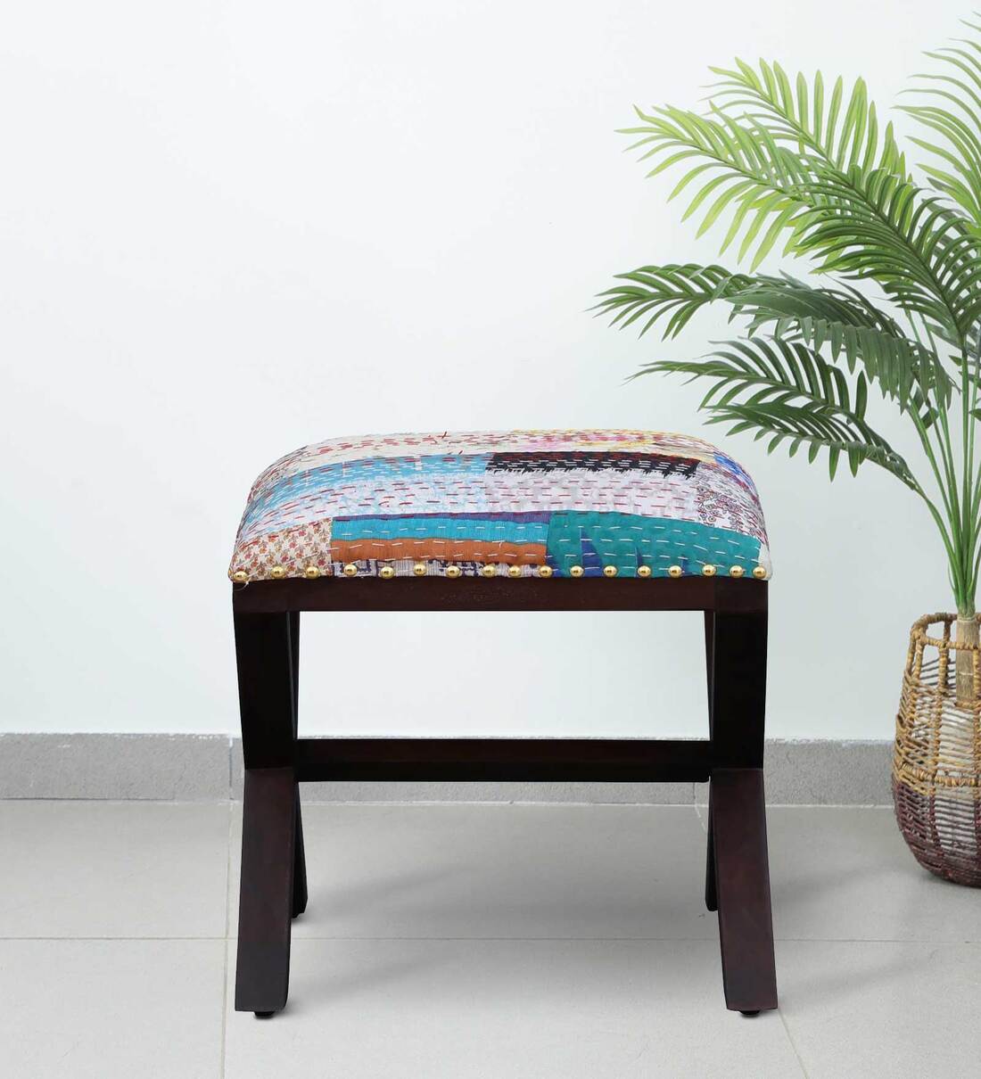 Buy Jake Sheesham Wood Seating Stool In Multicolour at 11 OFF by