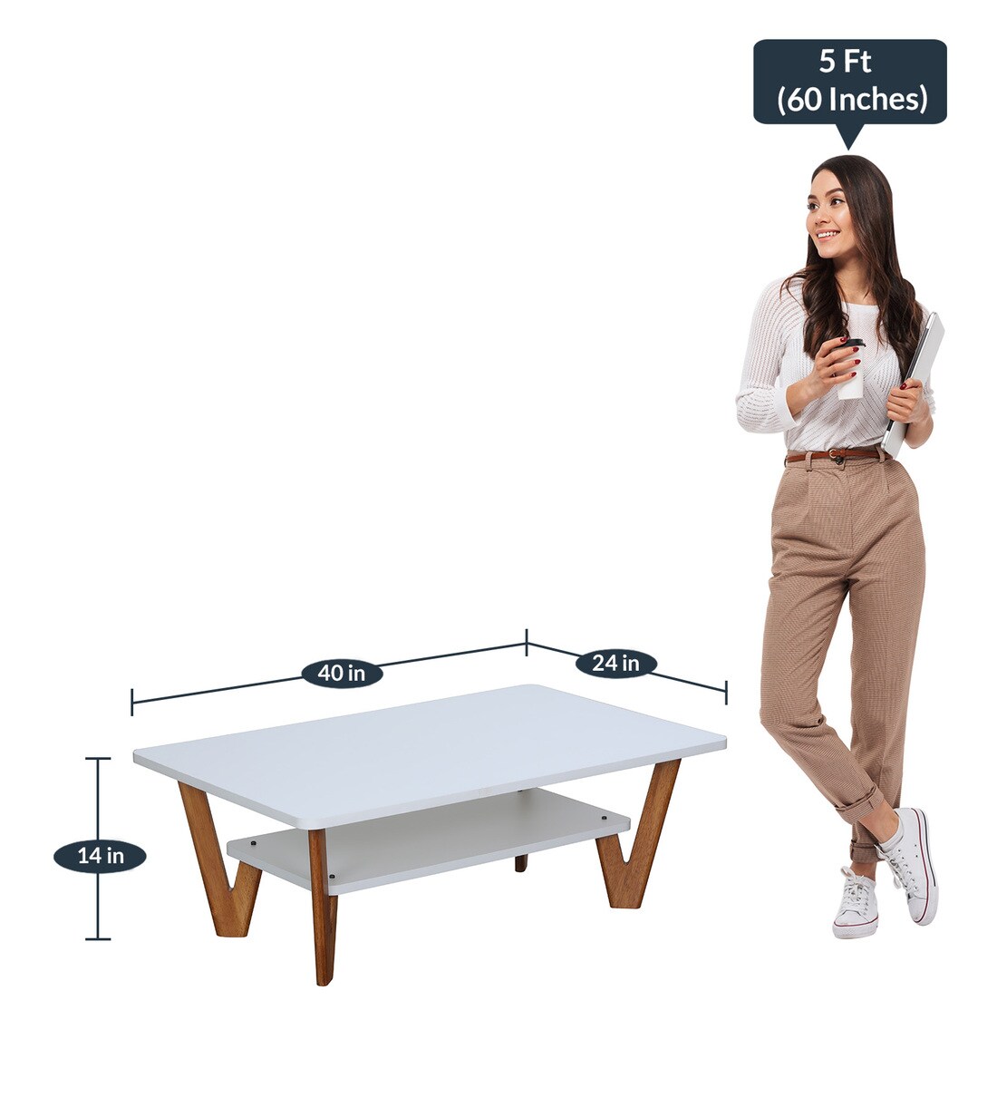 Buy Coffee Table in White Colour CasaCraft By Pepperfry Online