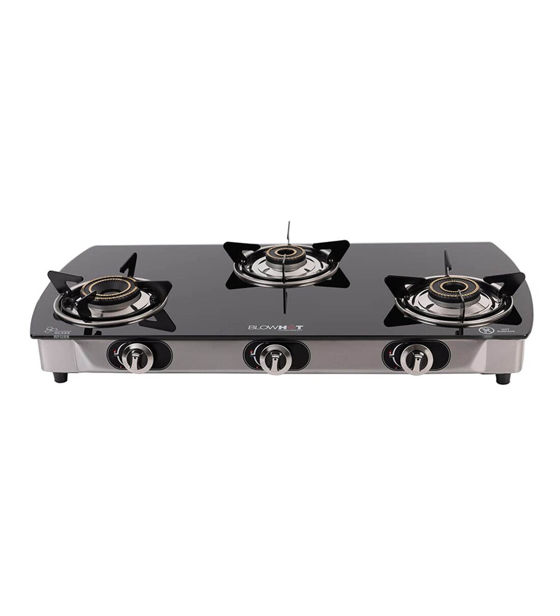 Buy Jasper Heavy Brass 3 Burner Manual Gas Stove Toughened Glass