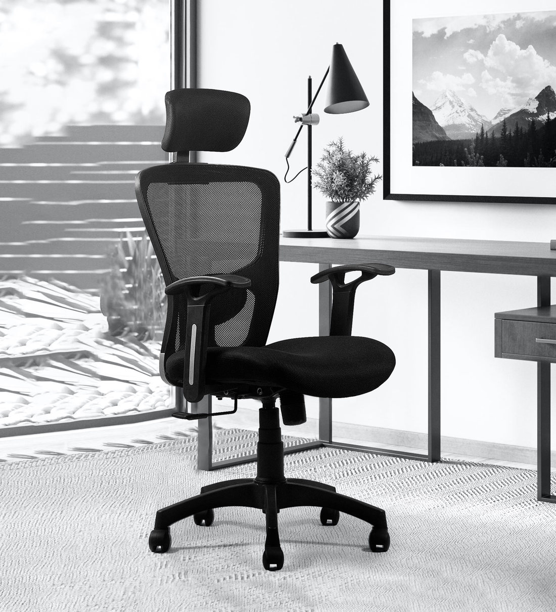 Buy Jazz Ergonomic Chair In Black Colour By Stag Furniture Online High Back Ergonomic Chairs Chairs Furniture Pepperfry Product