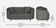 Jacinth Fabric 2 Seater Sofa In Pebble Grey Colour