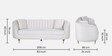 Jacinth Fabric 3 Seater Sofa In Cream Colour
