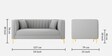 Jack Velvet 2 Seater Sofa Grey Colour