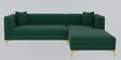 Jack velvet LHS sectional  Sofa in Forest Green  Colour
