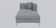 Jack velvet LHS sectional  Sofa in Light Grey  Colour