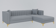 Jack velvet LHS sectional  Sofa in Light Grey  Colour