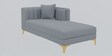 Jack velvet LHS sectional  Sofa in Light Grey  Colour