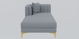 Jack Velvet RHS sectional Sofa in Light Grey Colour