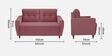 Jacob 2 Seater Sofa In Dark Pink Colour