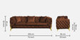 Jaguar Velvet 3 Seater Sofa in Brown Colour