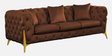 Jaguar Velvet 3 Seater Sofa in Brown Colour