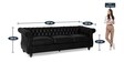 Jaguar Leatherette 3 Seater Sofa in Black Colour