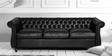 Jaguar Leatherette 3 Seater Sofa in Black Colour