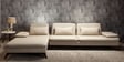 Jauna Fabric RHS Sectional Sofa (3 + Lounger) in Beige Colour