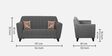 Java Fabric 2 Seater Sofa In Grey Colour