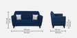 Java Velvet 2 Seater Sofa In Blue Colour