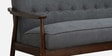 Jazmin Solid Wood 3 Seater Sofa In Dark Grey & Brown Oak Finish