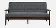 Jazmin Solid Wood 3 Seater Sofa In Dark Grey & Brown Oak Finish