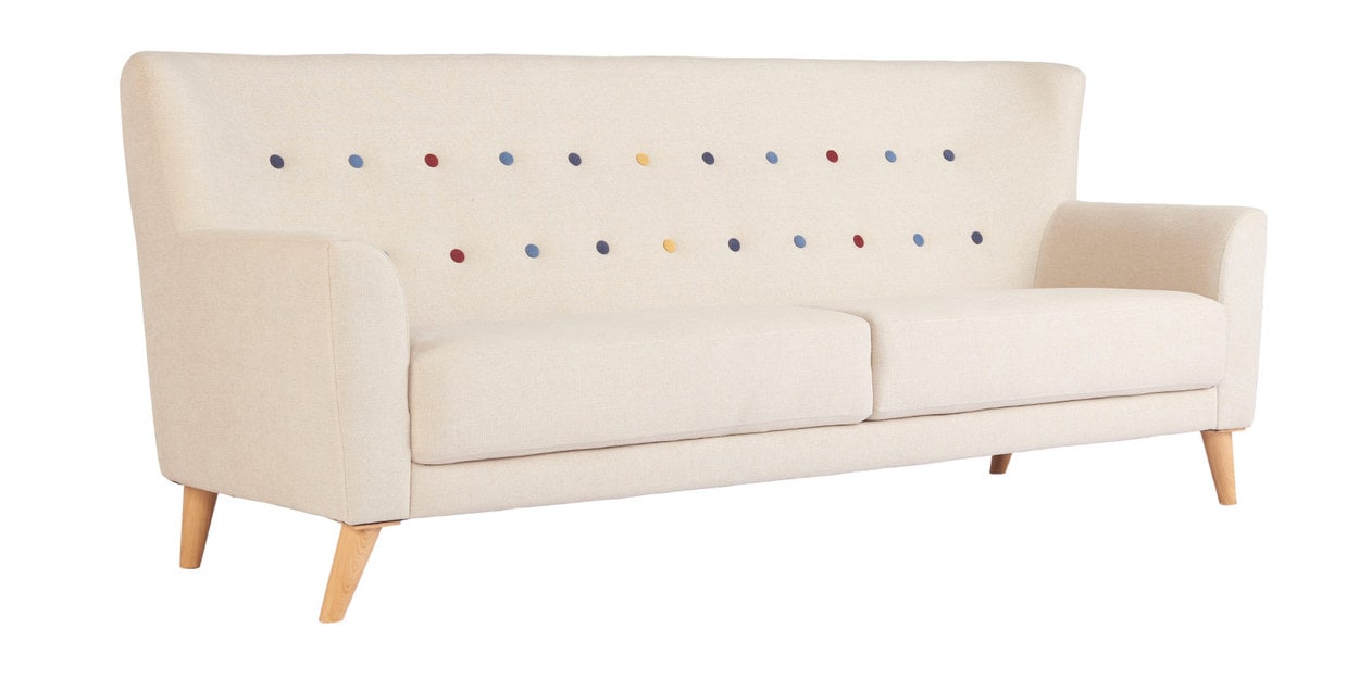 Buy Jamaica 3 Seater Sofa in Beige Colour by Urban Living Online Mid