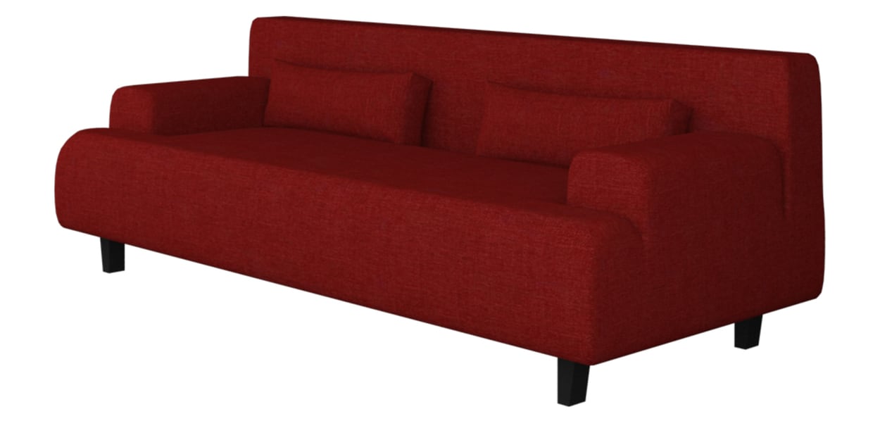 Buy Jay Fabric 3 Seater Sofa in Red Colour by Varanda Woods Online