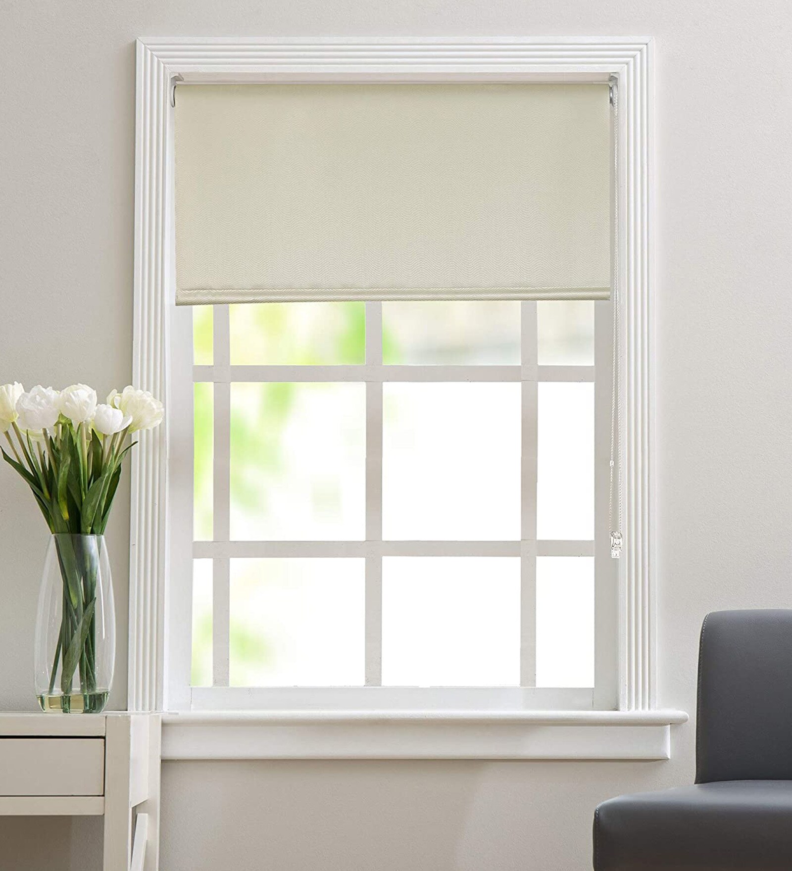 Jacquard Corded Blackout 84x59 Inches Roller Blind