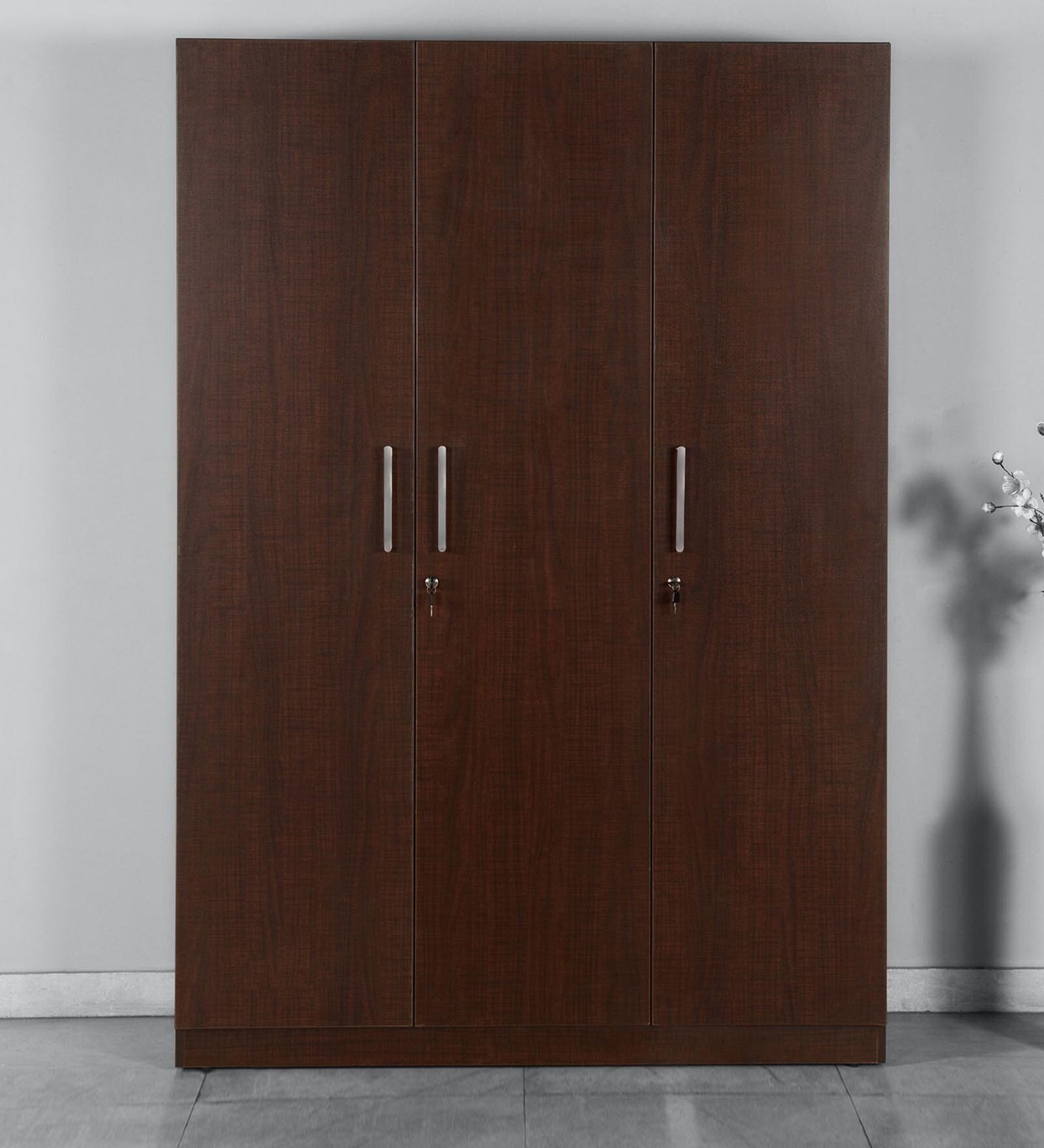 Jaipur 3 Door Wardrobe in Brown Maple Finish