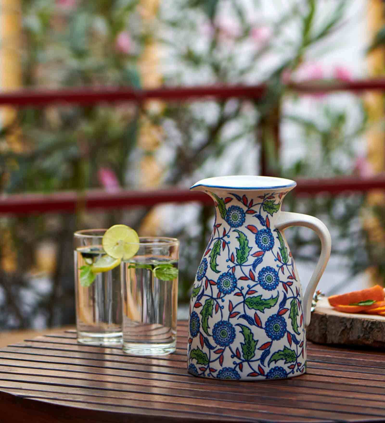 Jaipur Backyard 1 Ltr Blue Water Jug