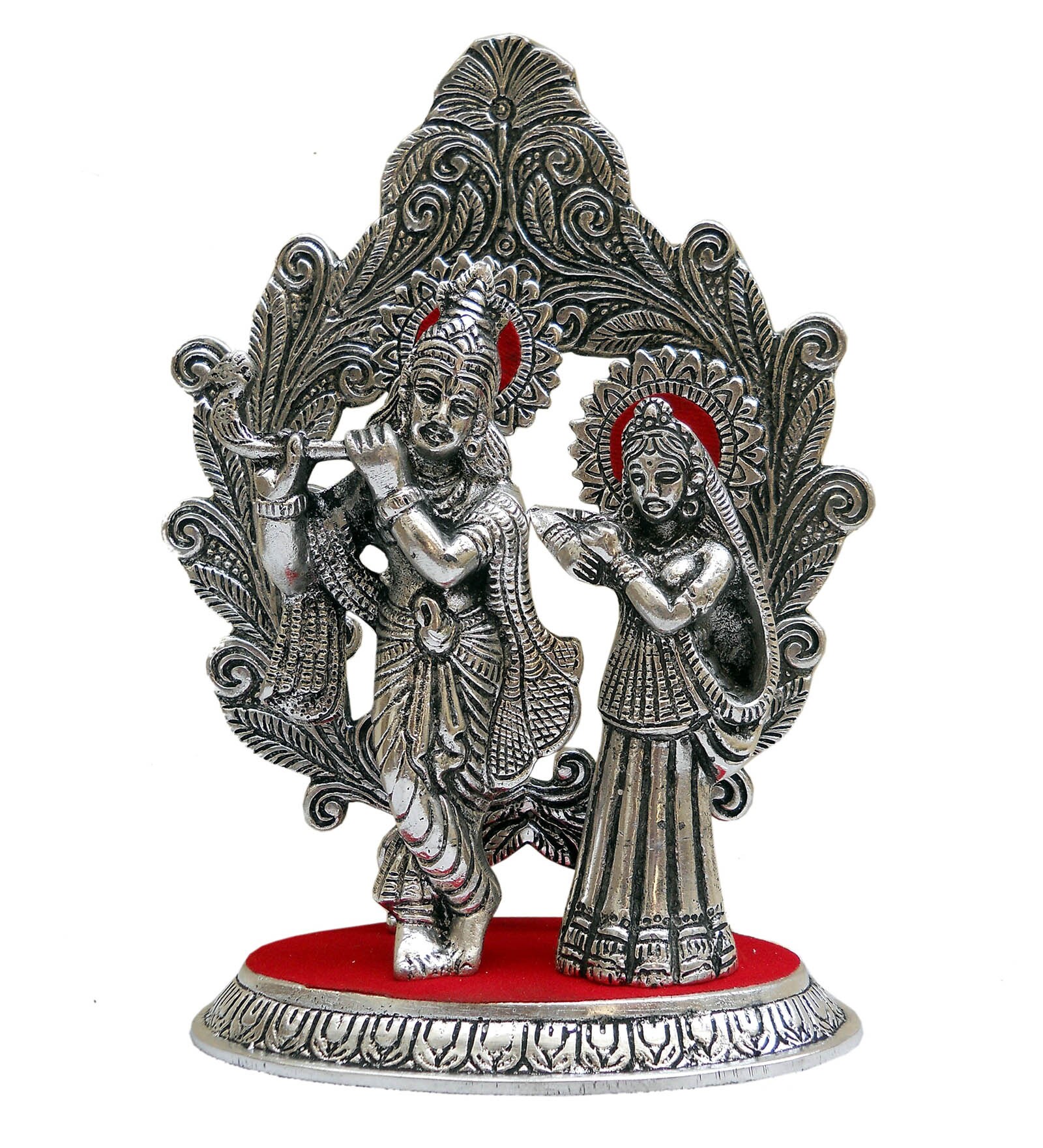 Buy Jaipurcrafts Silver Finish Aluminum Radha Krishna Statue Online