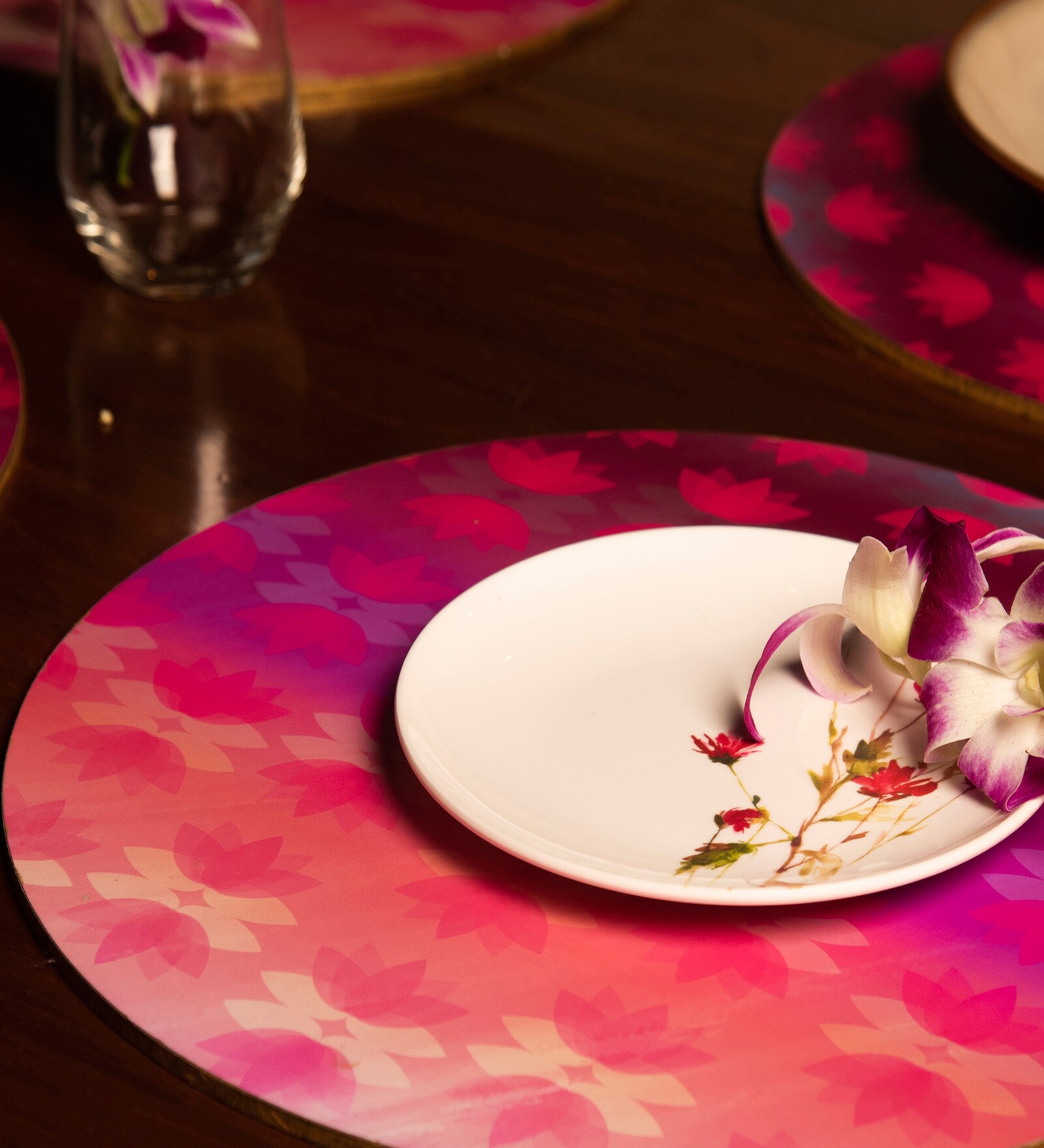 Jal Kamal Pink Handcrafted MDF (Set of 6) Placemat