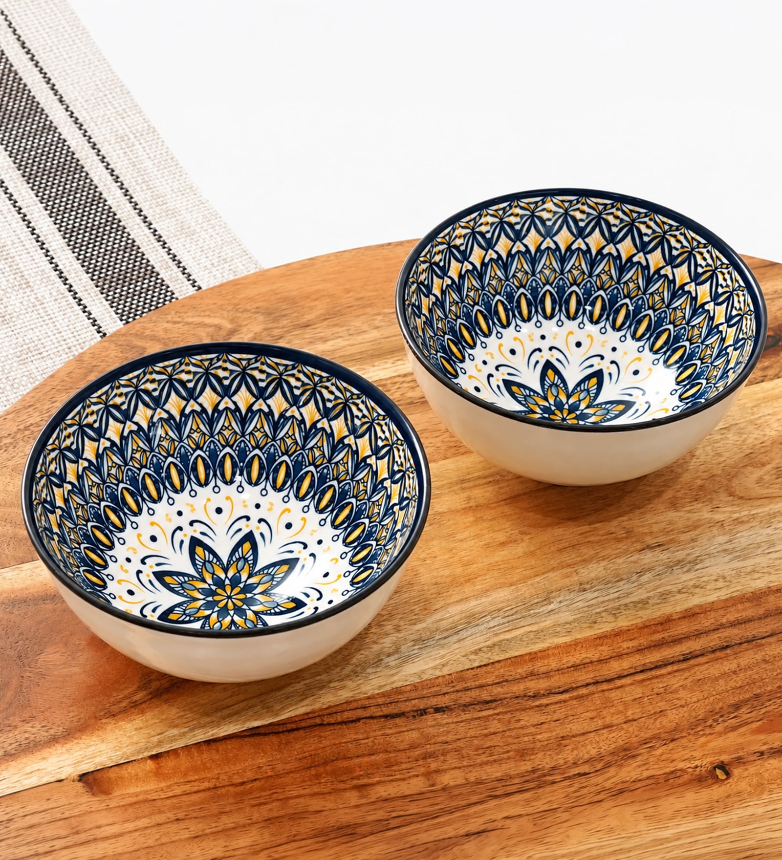 White Ceramic Japanese Bowl (Pack of 2)