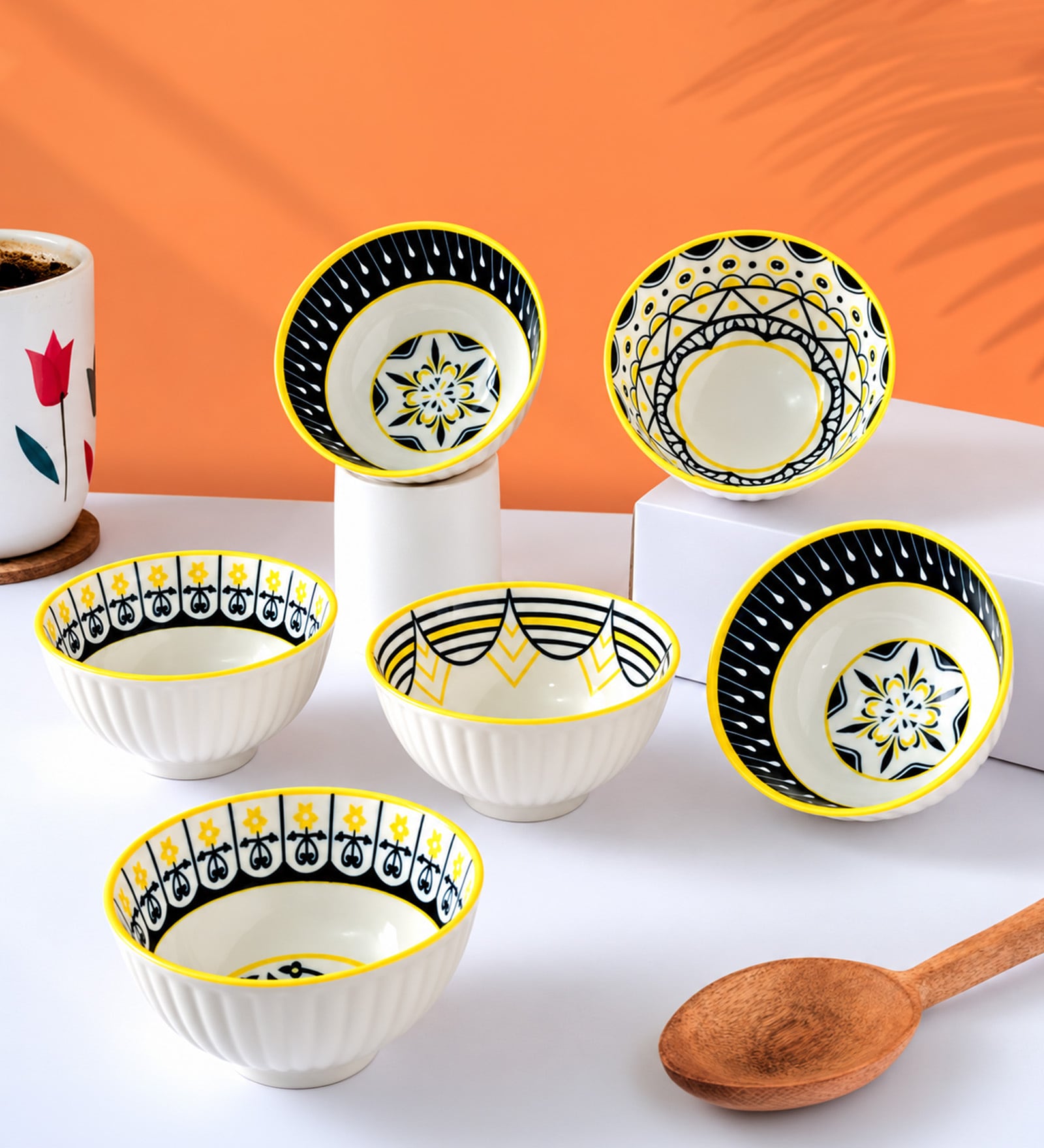 White Ceramic Japanese Bowl (Pack of 6)