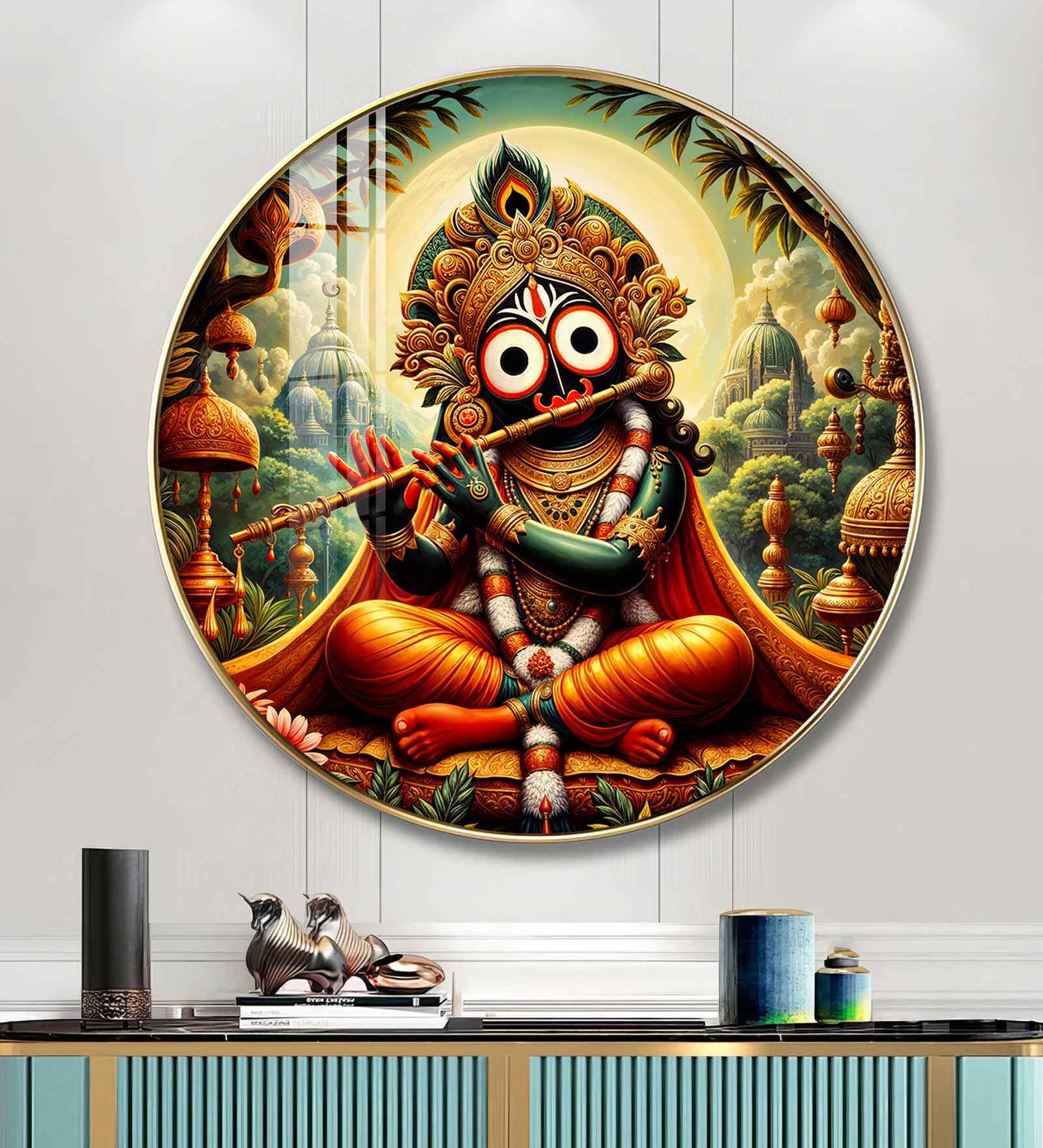 Jay Jagannath Acrylic Round Wall Art