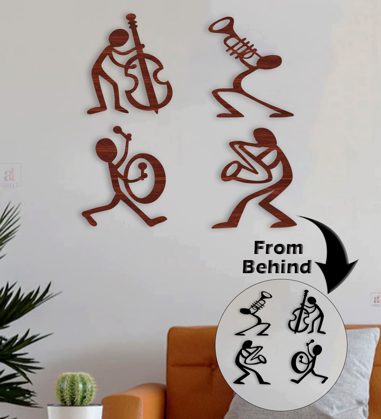 Jazz Band Black MDF Wall Art