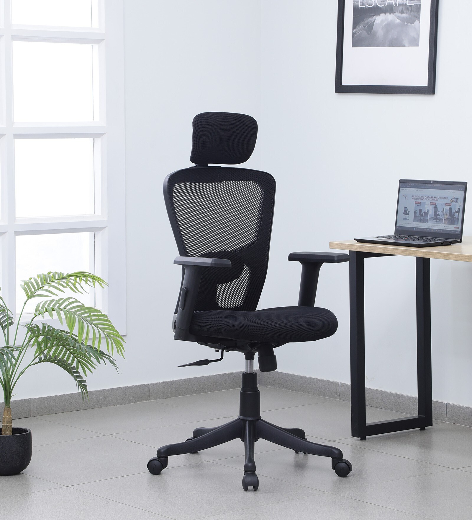 Buy Jazz High Back Ergonomic Chair in Black Colour at 37% OFF by Athena ...