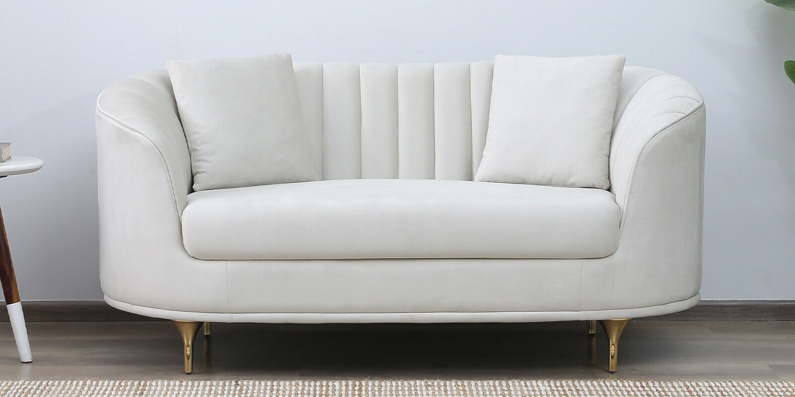 Jacinth Fabric 2 Seater Sofa In Cream Colour