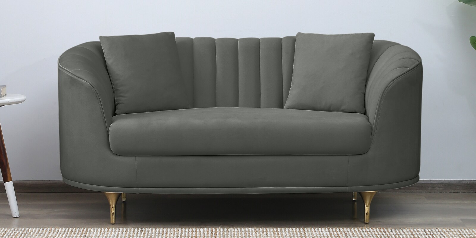 Jacinth Fabric 2 Seater Sofa In Pebble Grey Colour