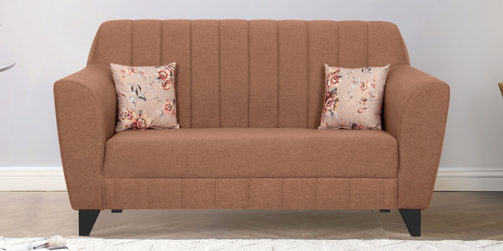 Java Fabric 2 Seater Sofa In Brown Colour