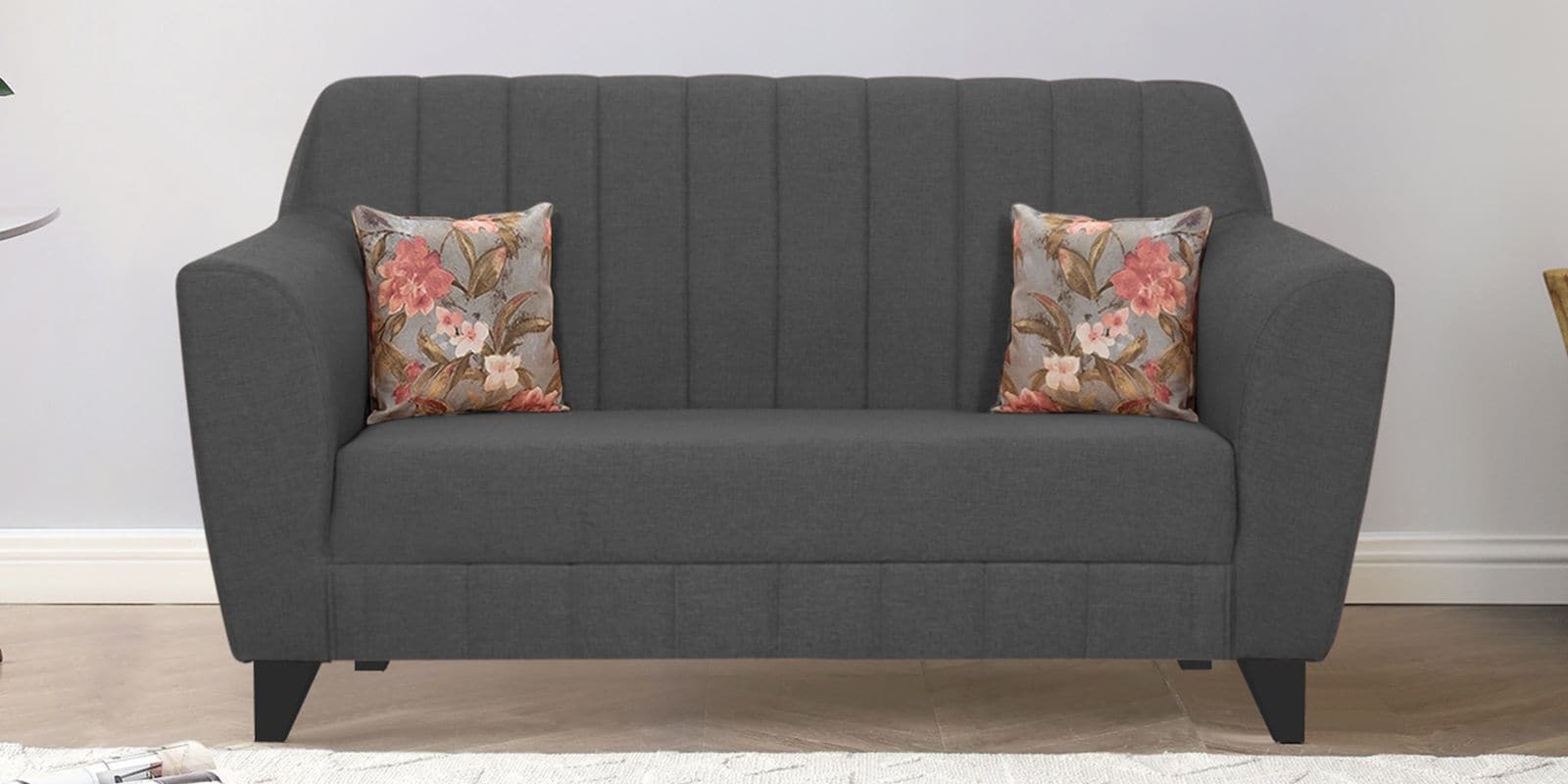 Java Fabric 2 Seater Sofa In Grey Colour