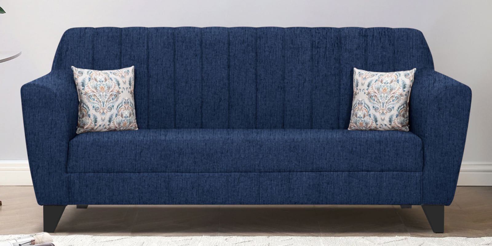 Java Fabric 3 Seater Sofa In Jeans Blue Colour