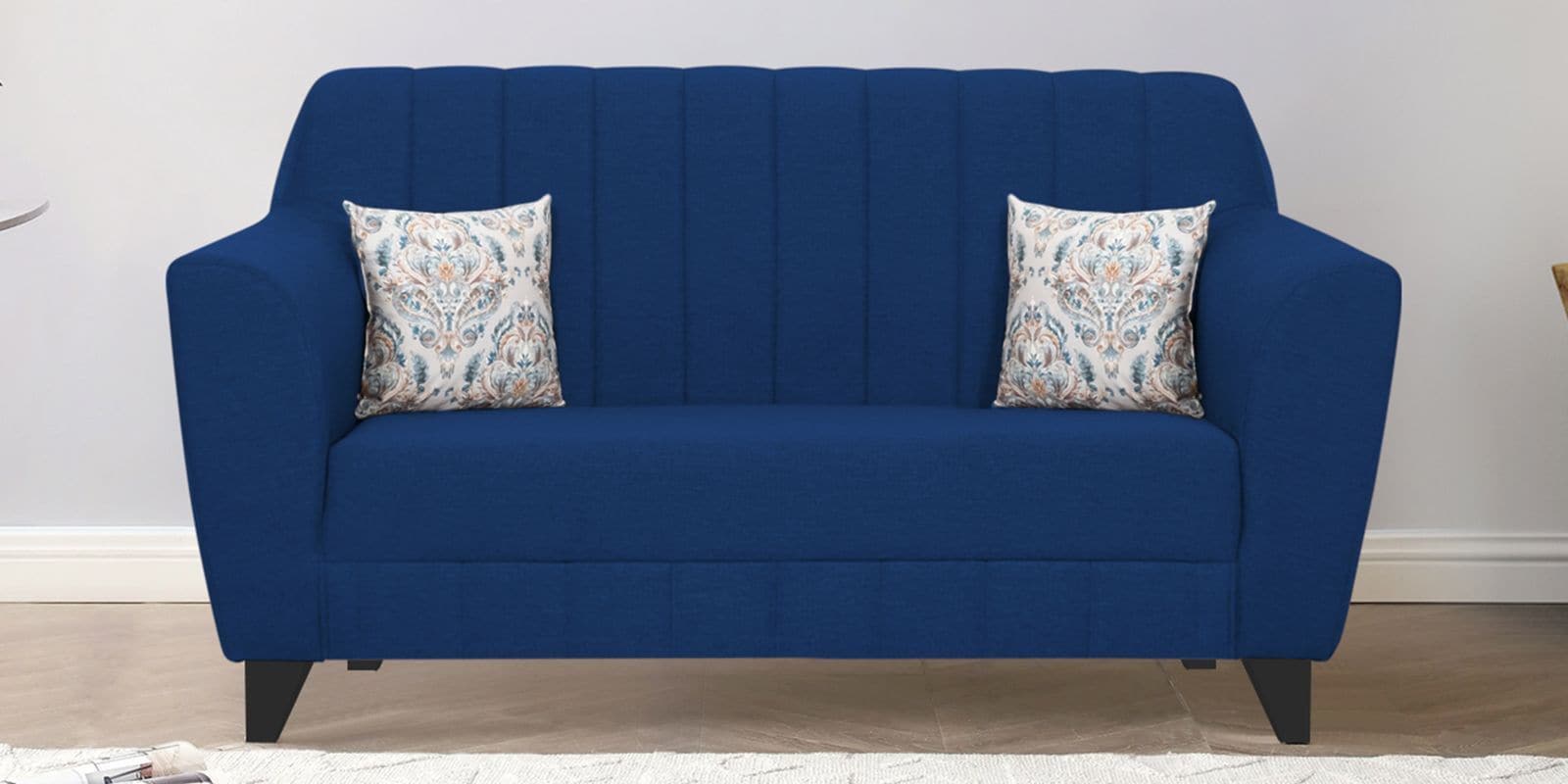Java Velvet 2 Seater Sofa In Blue Colour