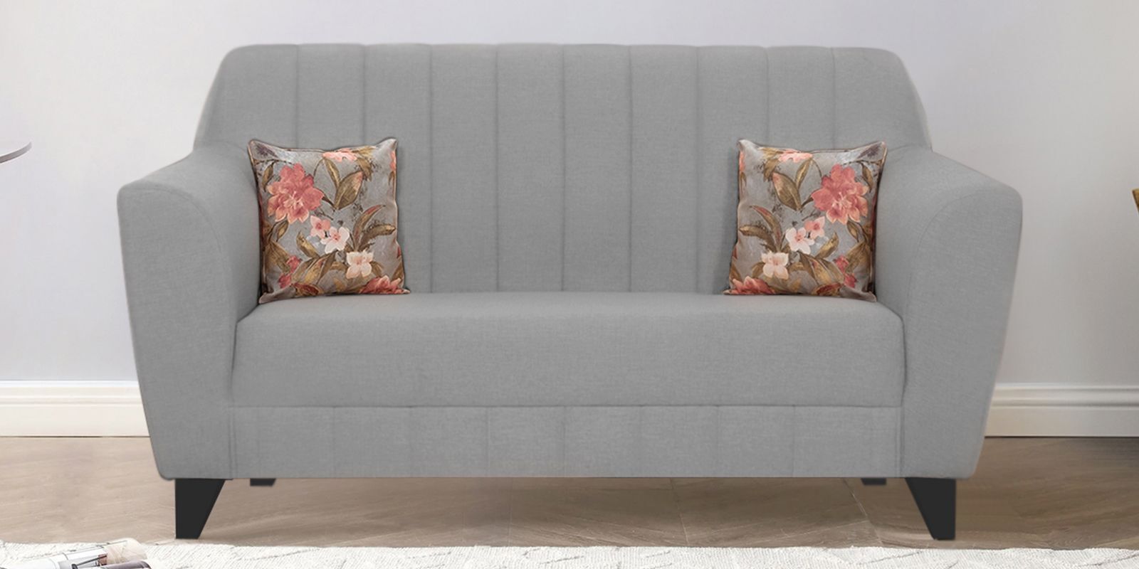 Java Velvet 2 Seater Sofa In Grey Colour
