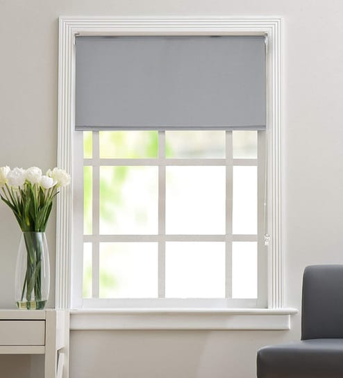 Jacquard Corded Blackout 84x44 Inches Roller Blind by Deco Window