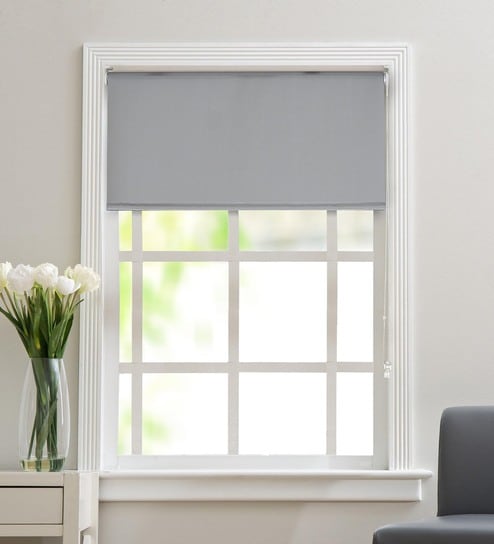 Jacquard Corded Blackout   84x59 Roller Blind by  Decowindow