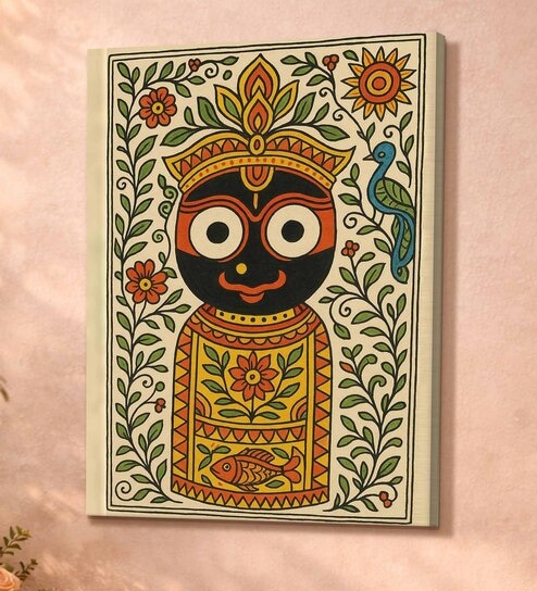 Jagannath Madhubani Stretched Canvas Painting