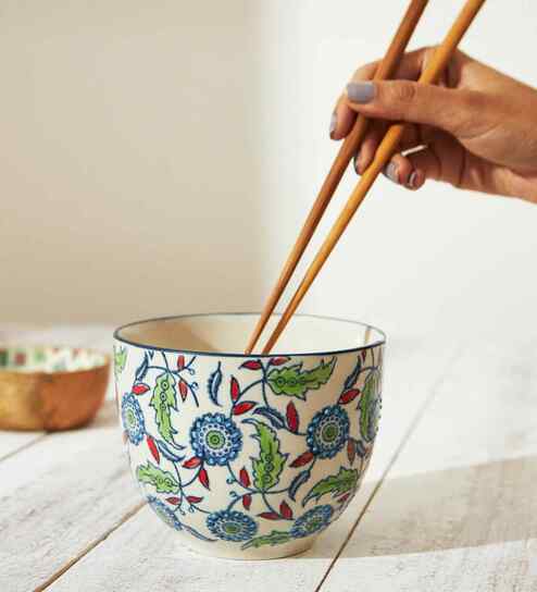 Jaipur backyard Bowl & Chopsticks Set