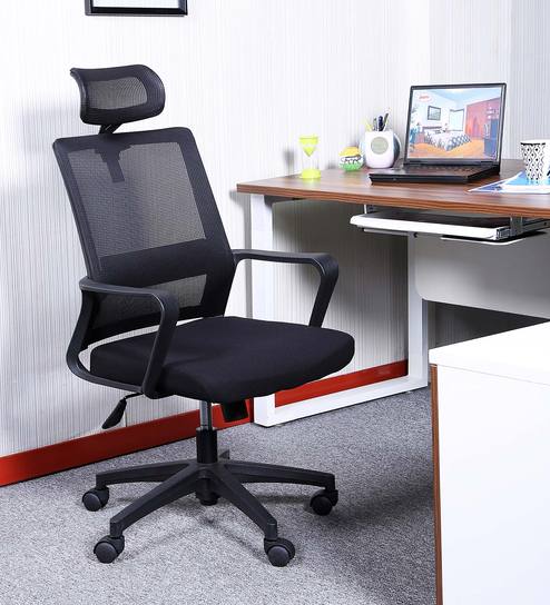 Jakar Ergonomic Chair In Black Colour By Parin