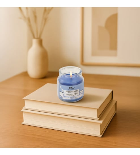 Jar Candle with Lid (Fresh Linen) - 85 gms