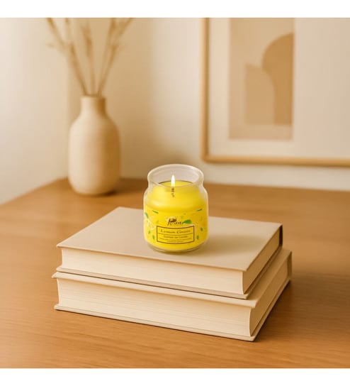Jar Candle with Lid (Lemon Grass) - 85 gms