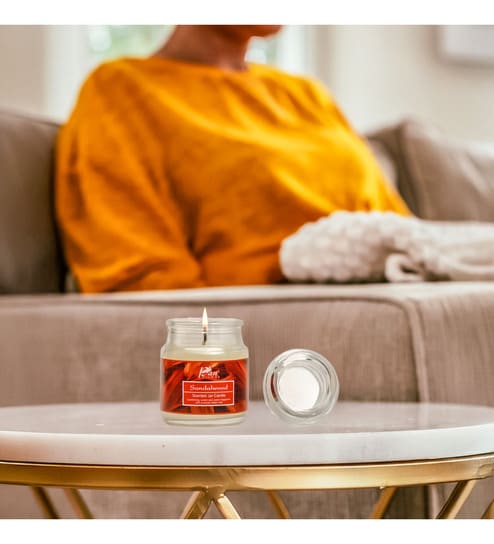 Jar Candle with Lid (Sandalwood) - 85 gms